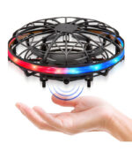 Mini UFO Drone Sensing Hand-Controlled Flying Toy Black - Image 2
