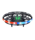 Mini UFO Drone Sensing Hand-Controlled Flying Toy Black