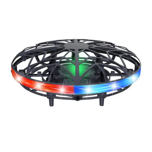 Mini UFO Drone Sensing Hand-Controlled Flying Toy Black