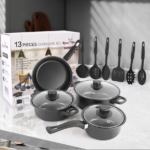 Non-Stick 13 Piece Black Cookware Set - Image 2