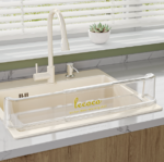 Multifunctional Kitchen Drain Rack With Water Retaining Plate, Transparent Sink Storage And Splash-proof Storage Rack - Image 2
