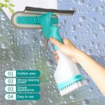 2-in-1 Spray Window Cleaner with Detachable Brush Rubber Scraper - Image 2