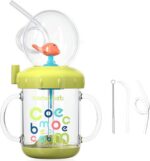 Leak-Proof Whale Sippy Cup 220ml Weighted Straw Cup for Toddlers Green