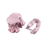 Curling Rod & Cap Satin Heatless Hair Rollers Set-Pink