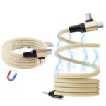 Magnetic Data Cable Fast Charging 60w Dual Input Dual Output Multi-function Magnetic Charging Cable Type-c (yellow) - Image 4