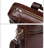 Genuine Leather Men's Briefcase High Quality Business Classic Handbag Holds 14.7 Inch Laptop Bag Coffee Color - Image 5