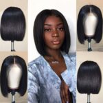 Short Black Bobo Wig Synthetic Hair Black 14 Inch - Image 2