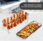Stainless Steel Chicken Wing Leg Rack Grill Holder With Drip Pan - Image 4