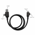 Magnetic Data Cable Fast Charging 60w Dual Input Dual Output Multi-function Magnetic Charging Cable Type-c (black) - Image 2