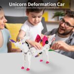 Pink Magnetic Transforming Unicorn Car Toy Automatic Shape-Shifting Robot for Kids - Image 5