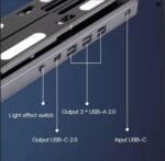 4 In 1(1*USB-C,3*USB-A) RGB Laptop Stand - Image 3