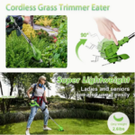 Multifunctional Folding Electric Lawn Mower With 3 Kind Blades-Green - Image 2