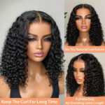 24 Inch Synthetic Bob Wig for Women Black Water Wave Style - Image 3
