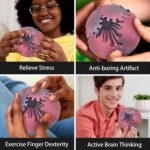 8cm 3D Printed Gear Ball Black Red - Image 2