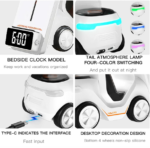 3 In 1 Car Shape Fast Wireless Charger Stand-White - Image 2
