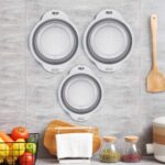 Round Foldable Telescopic Water Filter Basket Gray And White 3-piece Set - Image 4