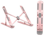 Aluminum Alloy Laptop Stand Folding Lift Vertical Base Heightening Bracket (Pink)