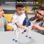 Blue Magnetic Transforming Unicorn Car Toy Automatic Shape-Shifting Robot for Kids - Image 4