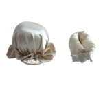 Curling Rod & Cap Satin Heatless Hair Rollers Set-Beige