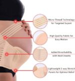 Adjustable Breathable Maternity Belly Band Beige L - Image 3
