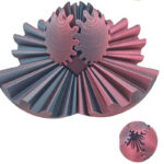 8cm 3D Printed Gear Ball Black Red
