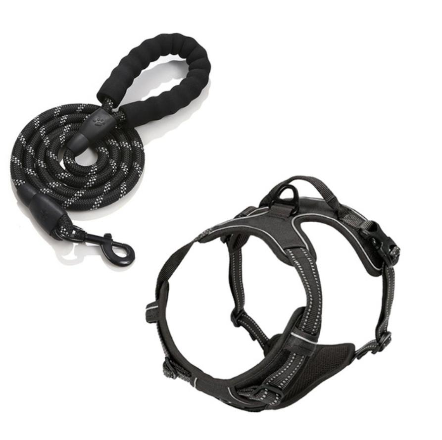 3e37058e943fe504d5727f00ef2c0e7b-2.jpg Reflective No Pull Dog Harness And Leash Set-XL - Image 1