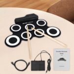 White Electronic Drum Set Boys And Girls Practice Pad Set Portable Drum Set - Image 2