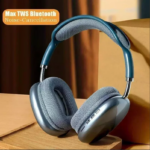 New Max P9 Pro Wireless Bluetooth 5.1 Headphone-Blue - Image 3