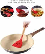12-Piece Silicone Kitchen Utensil Set with Wooden Handles Red - Image 5