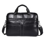 Genuine Leather Men's Briefcase High Quality Business Classic Handbag Holds 14.7 Inch Laptop Bag Black