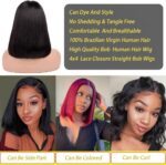 4x4 Glueless Human Hair Bob Wig 10 Inch Straight Lace Closure Wig - Image 2