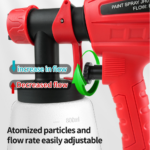 800ML Electric Paint Sprayer Gun -Red - Image 3