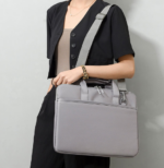 15.6 Inch Thin Laptop Bag Can Be Carried On One Shoulder Or Crossbody Gray - Image 4