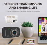 Digital Camera 2.8 Inch CCD HD 4K Home Student Children Special Camera Portable Card Camera (Black) - Image 3