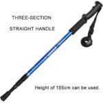 Three-Section Aluminum Alloy Trekking Pole Adjustable Ultra Light-Blue - Image 2