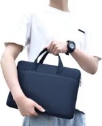 15.6 Inch Thin Laptop Bag Can Be Carried On One Shoulder Or Crossbody Dark Blue - Image 4