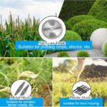 Multifunctional Folding Electric Lawn Mower With 3 Kind Blades-Green - Image 3