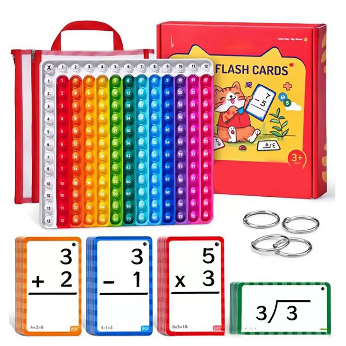 5c9bb544475ab3bfdd59275987963ff0.jpg Educational Toy Math Learning Tool Multiplication Flash Cards Math Pop Mat Set - Image 1