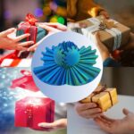 8cm 3D Printed Gear Ball Blue Green - Image 3