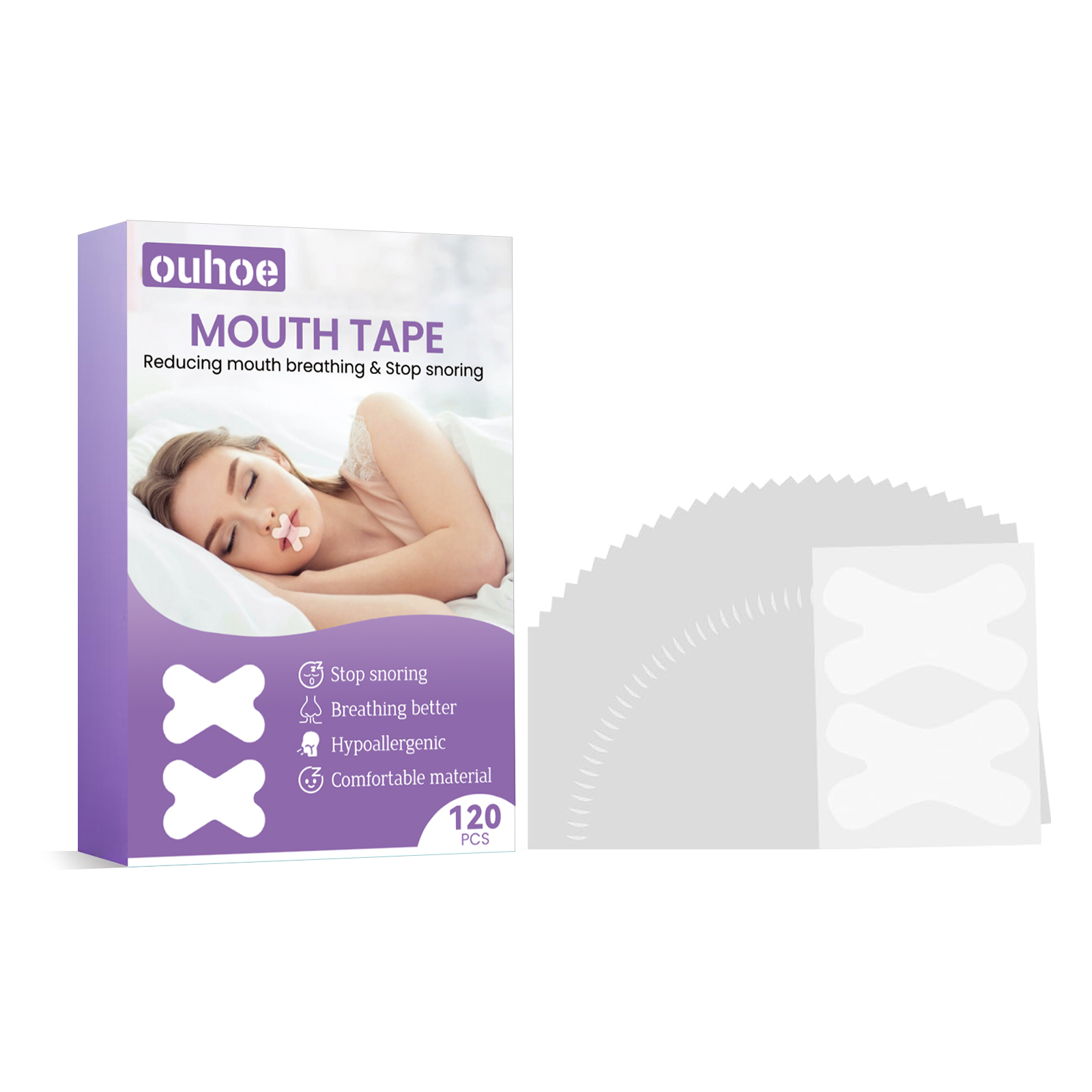 608dc45d3edef12266ea2062685c53da.jpg Anti-Snoring Sleep Tape Gentle Mouth Strips for Better Nasal Breathing - Image 1