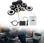 White Electronic Drum Set Boys And Girls Practice Pad Set Portable Drum Set - Image 3