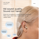 Bluetooth Hearing Amplifiers With Charging Case-Beige & Black - Image 3