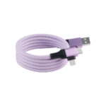 Magnetic Data Cable Fast Charging 60w Dual Input Dual Output Multi-function Magnetic Charging Cable Type-c (purple)