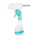 2-in-1 Spray Window Cleaner with Detachable Brush Rubber Scraper