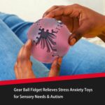 8cm 3D Printed Gear Ball Black Red - Image 4