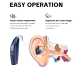 Bluetooth Hearing Amplifiers With Charging Case-Blue & White - Image 2