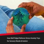 8cm 3D Printed Gear Ball Blue Green - Image 4