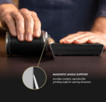 Kitchen Rolling Knife Sharpener Aluminum Alloy Diamond Drum Whetstone 15&20 Degree Magnetic (Black) - Image 2