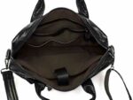Genuine Leather Men's Briefcase High Quality Business Classic Handbag Holds 14.7 Inch Laptop Bag Black - Image 3