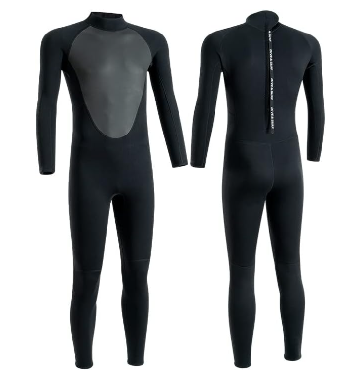 72b6eb38632fc35642cd0266d01ec0cd-3.png Men's 3mm Back Zip Neoprene Rubber Full Wetsuit Size M - Image 1